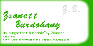 zsanett burdohany business card